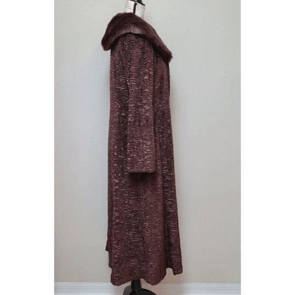 TERRY LEWIS Classic Luxuries Full Length Brown Velour Faux Fur Coat Size XS (S) - Picture 13 of 14